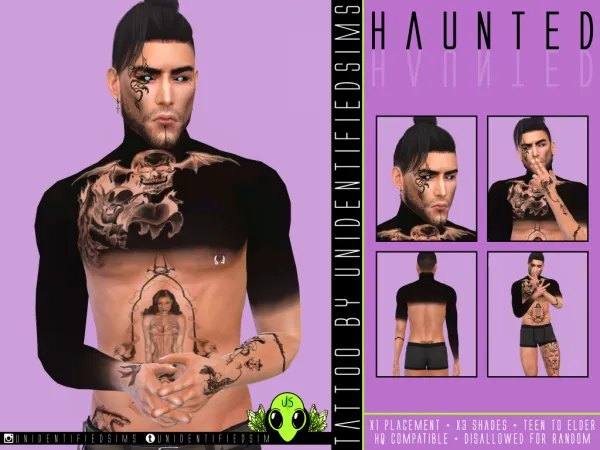 Mix Haunted Tattoo - The Sims 4 Custom Content