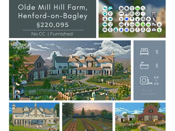 Maxis Match OLDE MILL HILL FARM HENFORD ON BAGLEY - The Sims 4 Custom Content