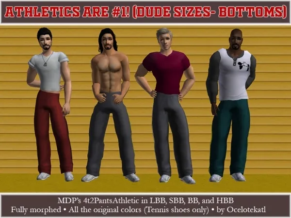 Athletics are 1 (Dude Sizes Tops) - The Sims 2 Custom Content
