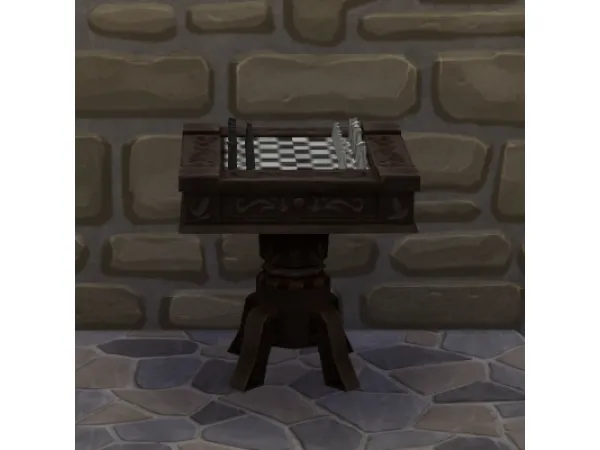Maxis Match TSM Wooden Chess Table - The Sims 4 Custom Content