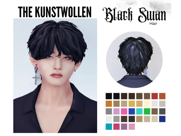 Maxis Match Black Swan hair - The Sims 4 Custom Content