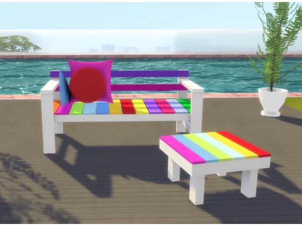 Maxis Match Kids Rainbow Garden Furniture - The Sims 4 Custom Content