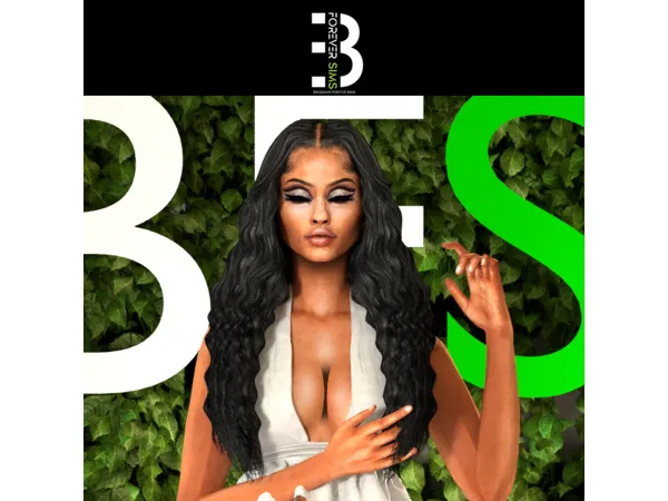 Alpha BLANCA CURL LACE WIG - The Sims 4 Custom Content