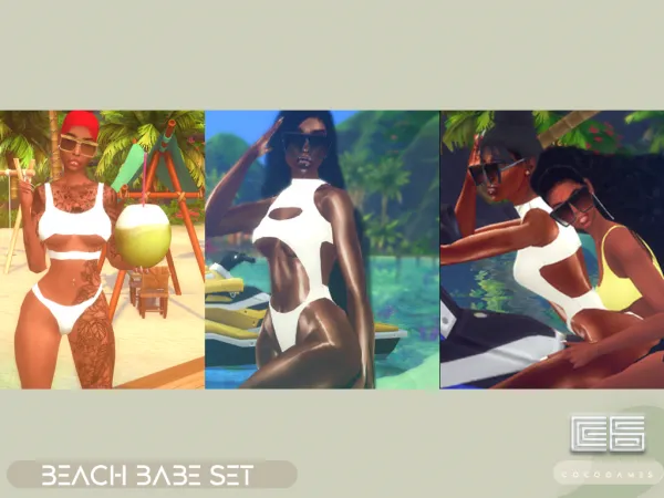 Mix beach babe set - The Sims 4 Custom Content