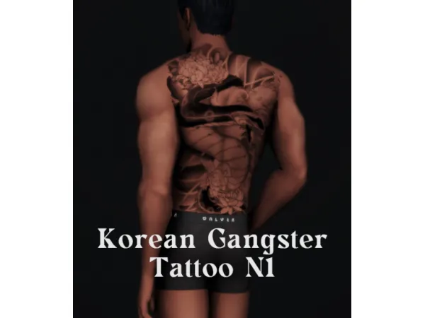 Mix [BIBIDSIMS] Korean gangster tattoo N1 - The Sims 4 Custom Content