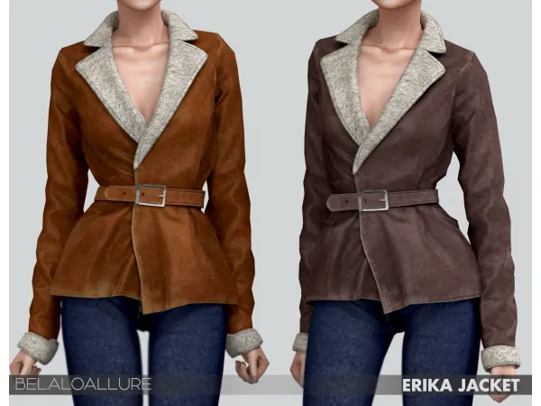 Alpha Belaloallure Erika jacket - The Sims 4 Custom Content