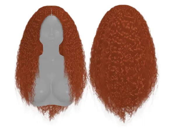Alpha [gramsims] Merida Hair Pushed Front - The Sims 4 Custom Content