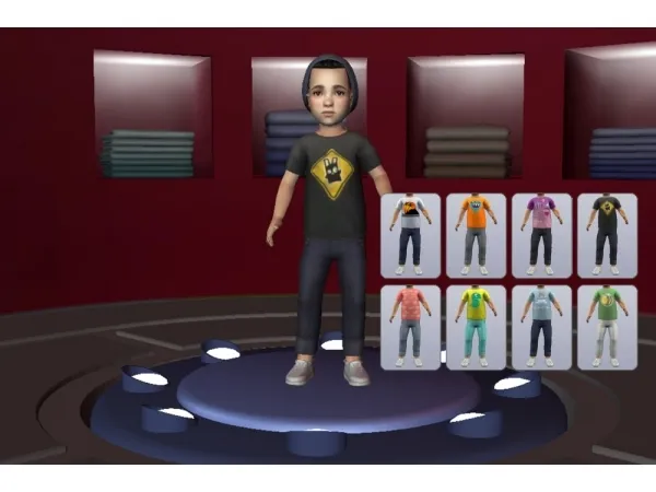 Shirt Tee Jeans Cuffed mashup for PU - The Sims 2 Custom Content