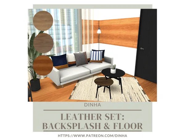 Maxis Match Leather Set (Part2) Wood Floor - The Sims 4 Custom Content