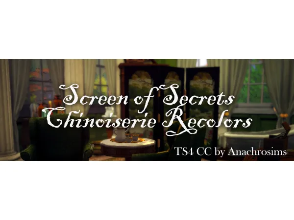 Maxis Match [ ] Chinoiserie Screen of Secrets Recolors by AnachroSims - The Sims 4 Custom Content