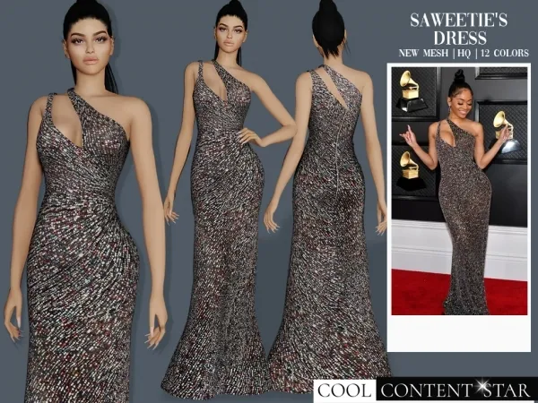 Alpha Saweetie's Dress - The Sims 4 Custom Content