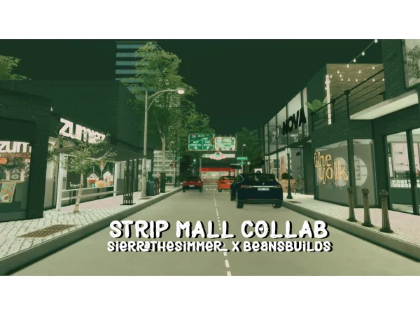 Alpha Strip Mall Collab - The Sims 4 Custom Content