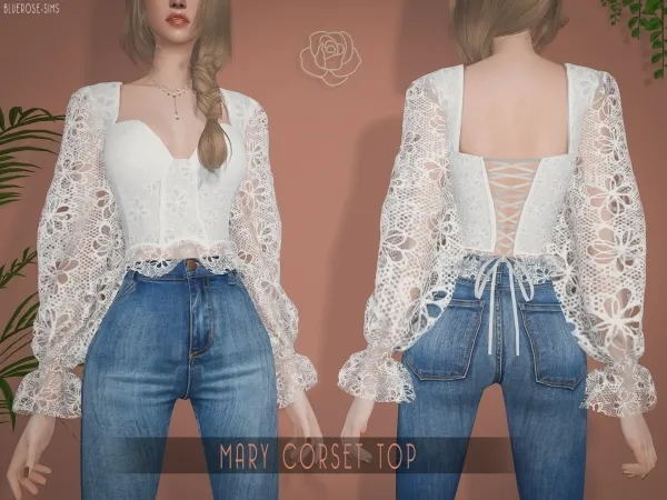Alpha Mary Corset Top BRsims - The Sims 4 Custom Content