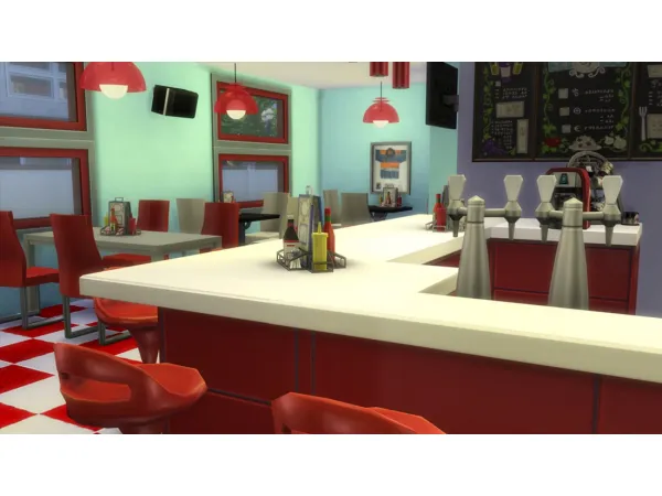 Alpha 50s Themed Diner - The Sims 4 Custom Content