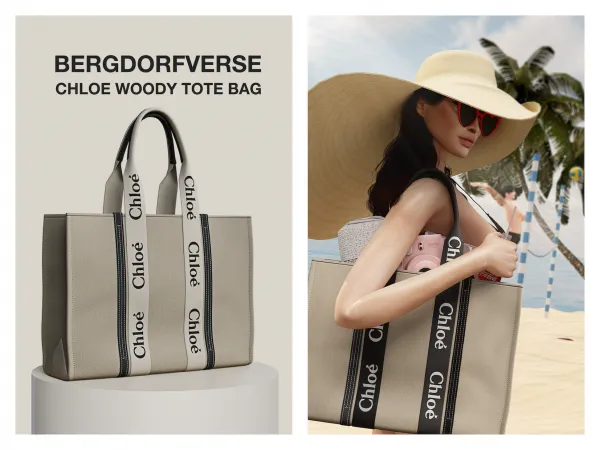 Alpha Chloe Woody Tote Bag - The Sims 4 Custom Content