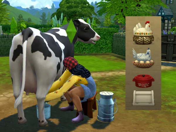 Maxis Match Portable Cooling Containers (Milk Eggs Prepared Foods) by cielorama - The Sims 4 Custom Content