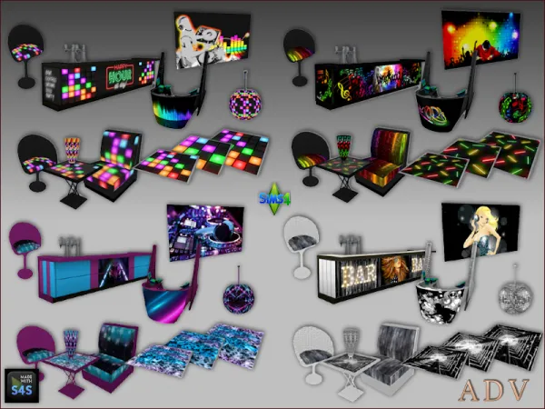 Maxis Match NIGHT CLUB FURNISHING SETS - The Sims 4 Custom Content