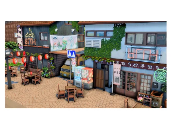 Maxis Match Japanese Bar Convenience Store by iamashley17 - The Sims 4 Custom Content
