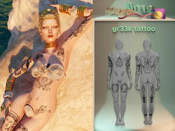 Mix gr33k tattoo - The Sims 4 Custom Content