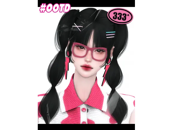 Alpha 333Love lightning earring by san33sims - The Sims 4 Custom Content