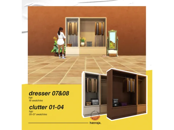 Maxis Match DRESSER 07 08 DRESSER CLUTTER by hanraja - The Sims 4 Custom Content