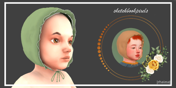 Maxis Match [rhsims] sketchbookpixels Annie lace tied bonnet by simsfinds - The Sims 4 Custom Content