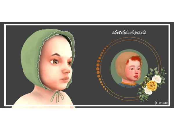 [rhsims] sketchbookpixels Annie lace tied bonnet