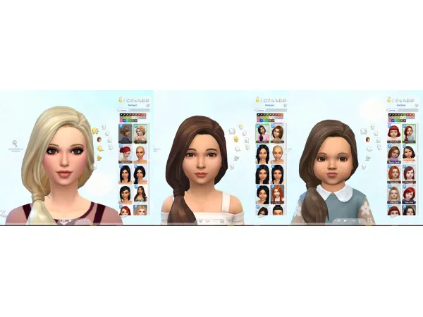 Maxis Match Side Pony Hairstyle UPDATE by Kiara Zurk - The Sims 4 Custom Content