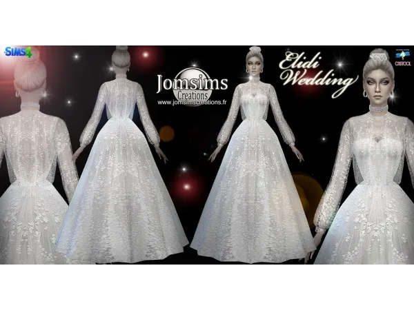 Alpha Elidi Robe De Mariée by jomsims - The Sims 4 Custom Content