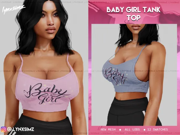 Alpha LYNXsimz Baby Girl Tank Top - The Sims 4 Custom Content