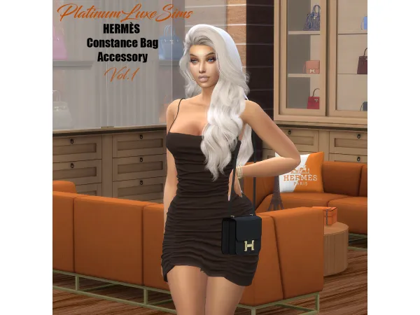 Alpha Hermès Constance Bag Vol1 Shoulder Accessory by PlatinumLuxeSims - The Sims 4 Custom Content