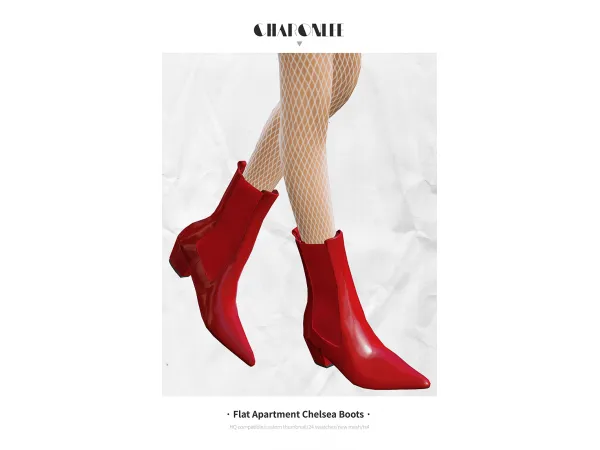 Alpha Flat Apartment Chelsea Boots by Charonlee SIMS - The Sims 4 Custom Content