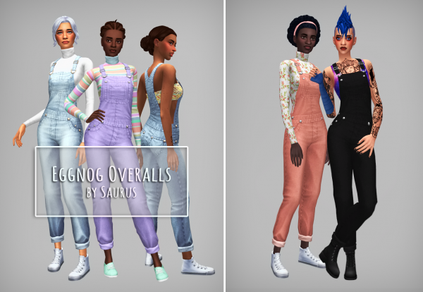 Maxis Match Eggnog Overalls by simsfinds - The Sims 4 Custom Content