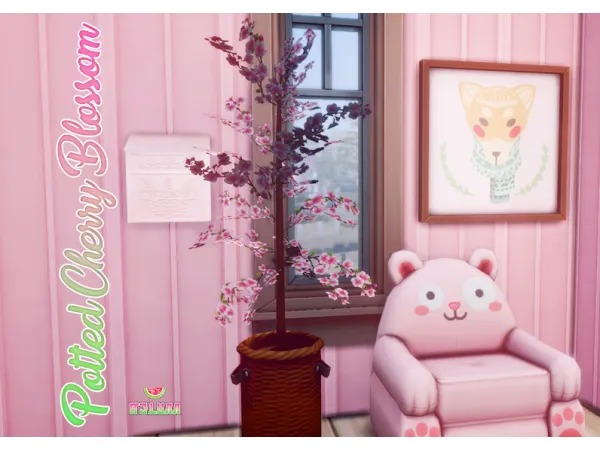 Maxis Match Potted Cherry Blossom by melunn - The Sims 4 Custom Content
