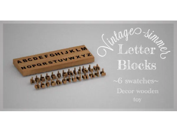 Alpha Letter Blocks by simsfinds - The Sims 4 Custom Content