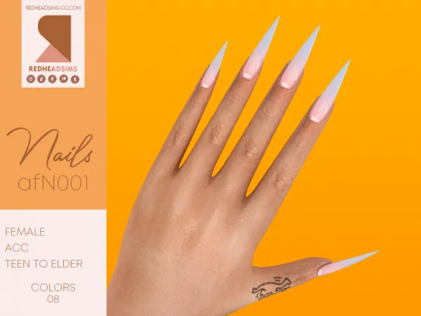 Alpha AF NAILS N001 - The Sims 4 Custom Content