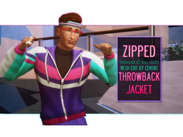 Maxis Match Zipped Throwback Jacket Throwback Kit Male Jacket Mesh Edit - The Sims 4 Custom Content