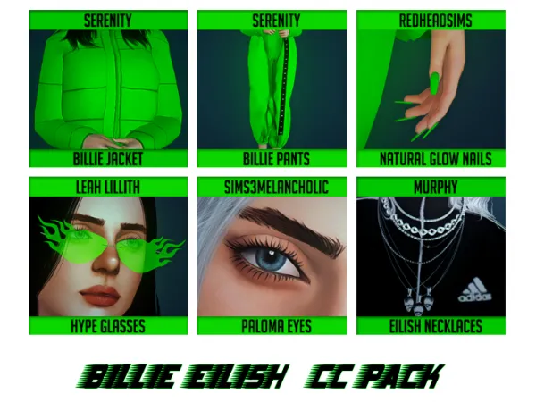 Billie Eilish Pack - The Sims 3 Custom Content