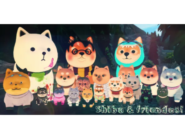 Maxis Match Shiba Friendos a set of cute deco - The Sims 4 Custom Content