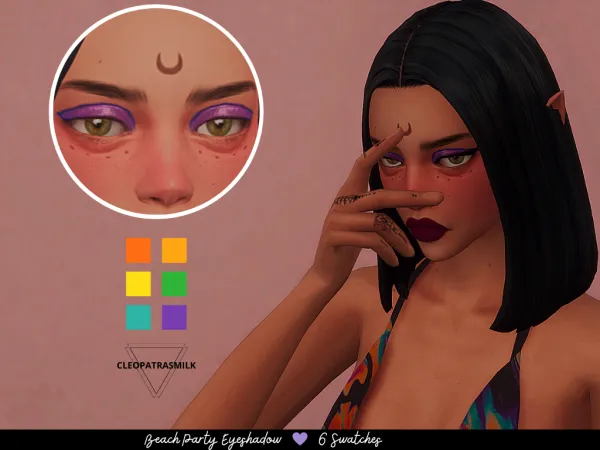 Maxis Match Beach Party Eyeshadow (hot summer collection) by lumslums - The Sims 4 Custom Content