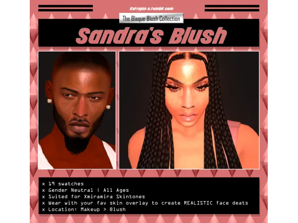 Alpha Sandra's Blush by simsfinds - The Sims 4 Custom Content