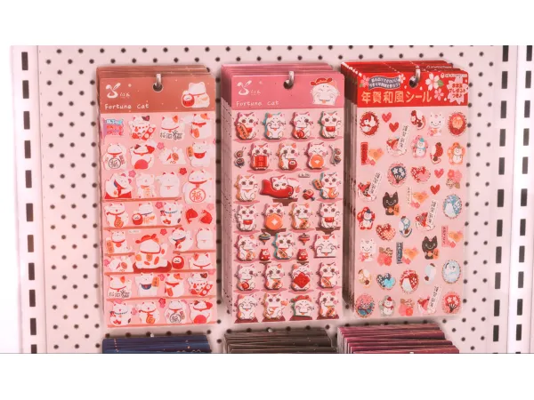 Mix Maneki Neko Stickers by Hydrangea - The Sims 4 Custom Content