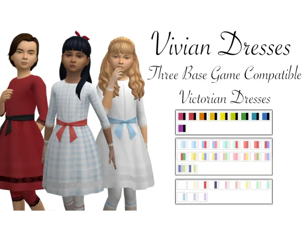 Maxis Match Vivian Dresses Victorian Childrens Dresses - The Sims 4 Custom Content