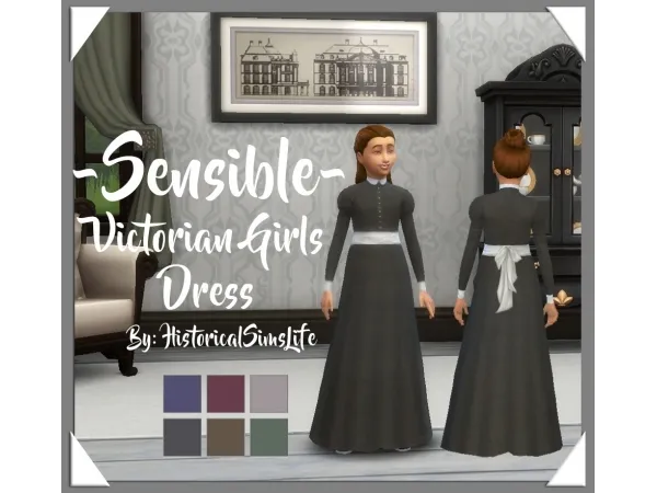 Maxis Match SENSIBLE VICTORIAN GIRLS DRESS - The Sims 4 Custom Content