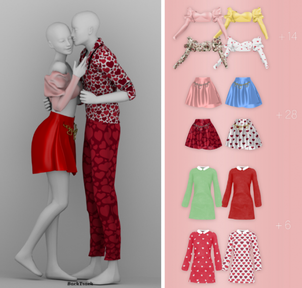 Alpha valentine's collection by BackTrack - The Sims 4 Custom Content
