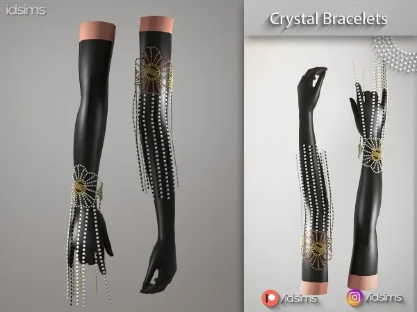 Alpha Crystal Flower Bracelets by polygoncouture - The Sims 4 Custom Content