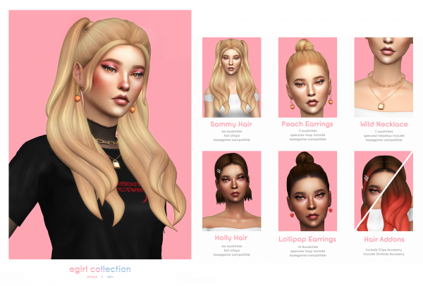 Maxis Match Egirl Collection Enrique x Isjao by simsfinds - The Sims 4 Custom Content