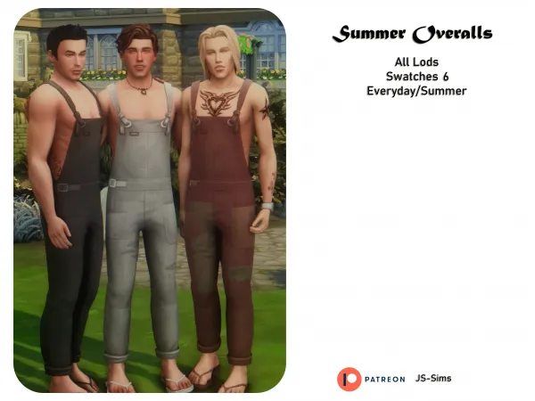 Maxis Match Summer Overalls Sims by Jade Scorpion JS - The Sims 4 Custom Content