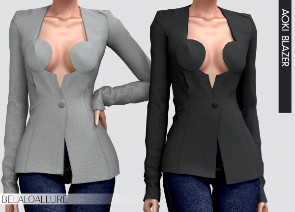 Alpha Belaloallure Michella blazer by simsfinds - The Sims 4 Custom Content