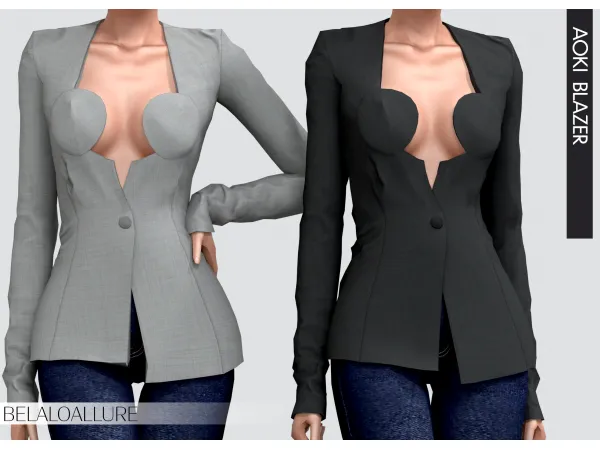 Alpha Belaloallure Michella blazer - The Sims 4 Custom Content